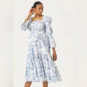 Nothing Fits But Toile Puff Sleeve Hein Dress